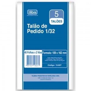 TALAO DE PEDIDO TILIBRA 10X15CM 2 VIAS  ...