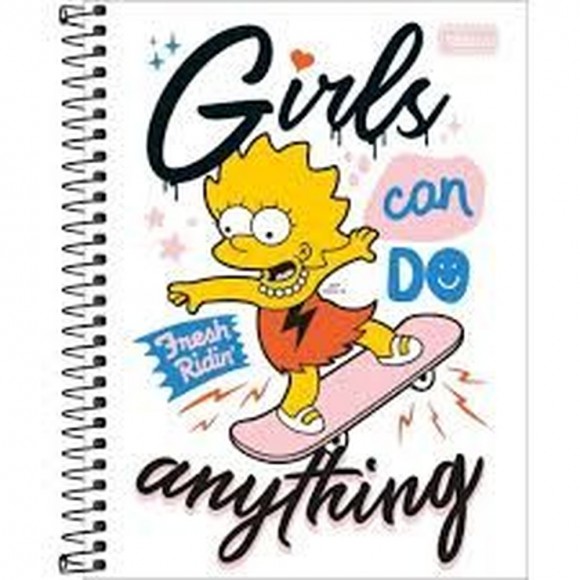 CADERNO COLEGIAL CD 1X1 TILIBRA SIMPSONS 80 FLS