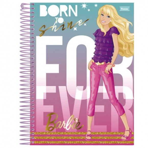 CADERNO UNIV. CD 10X1 TILIBRA BARBIE 200 FLS