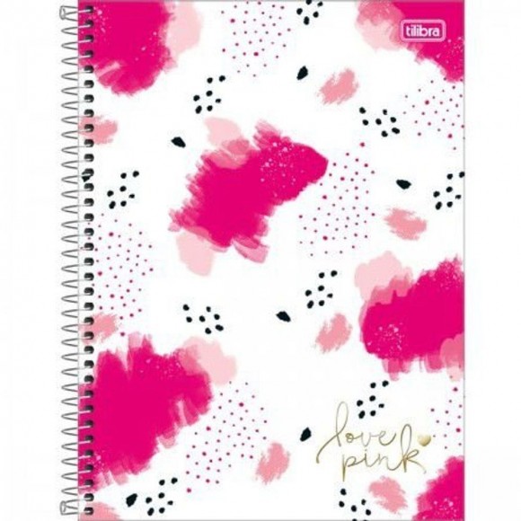 CADERNO UNIV. CD 10X1 TILIBRA LOVE PINK 160 FLS