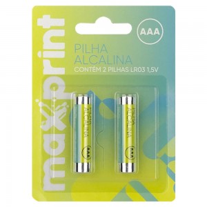 PILHA MAXPRINT ALCALINA PALITO AAA C/ 2 ...