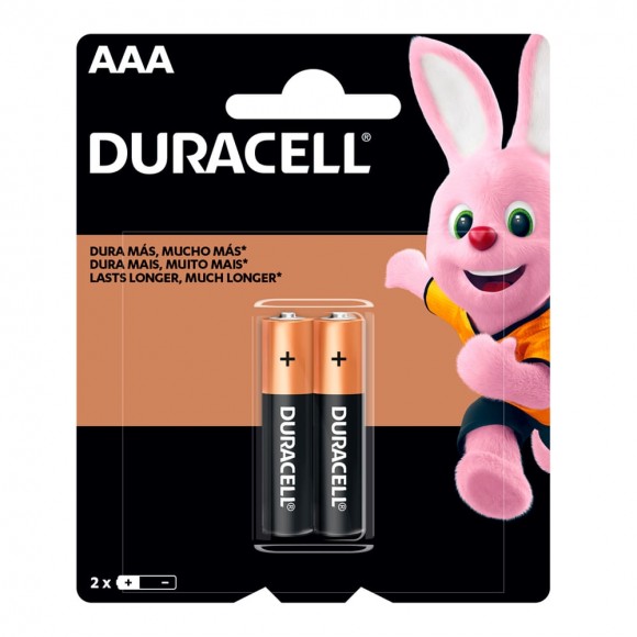 PILHA DURACELL ALCALINA PALITO AAA C/ 2 UNIDADES