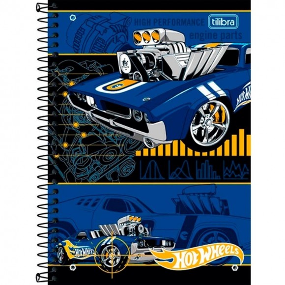 CADERNO UNIV. CD 1X1 TILIBRA H. WHEELS 96 FLS