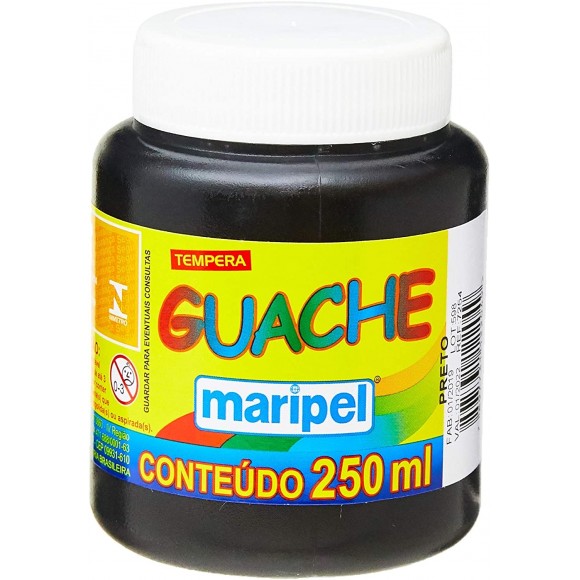 TINTA GUACHE MARIPEL 250 ML PRETO