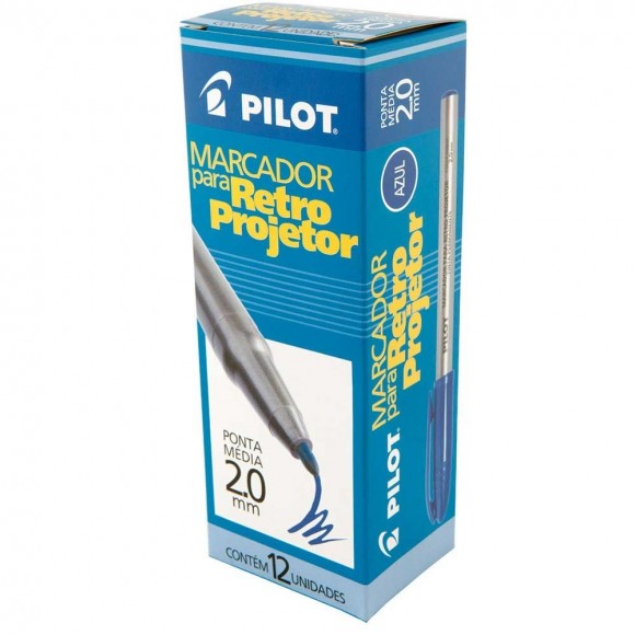 CANETA RETROPROJETOR PILOT 2.0MM AZUL CX/12