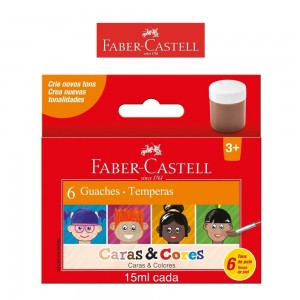 TINTA GUACHE FABER CASTELL 15 ML  6 CORE...