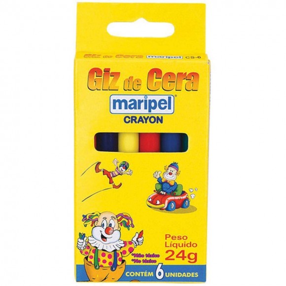 GIZ DE CERA MARIPEL GIZINHO 6 CORES