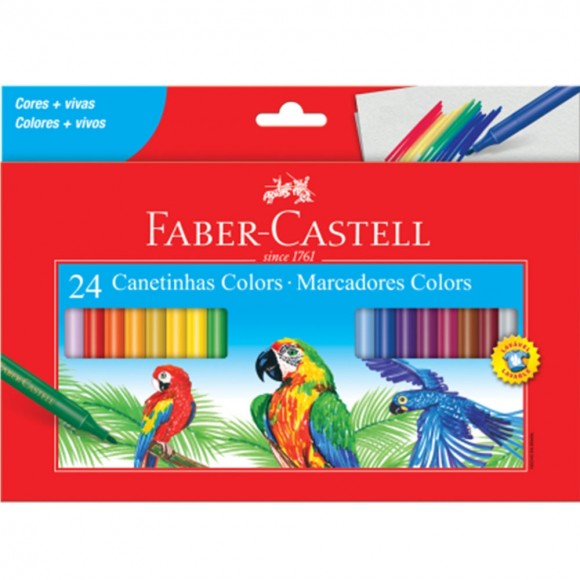 CANETA HIDROGRAFICA FABER CASTEL PRESTOCOLOR 24 CORES