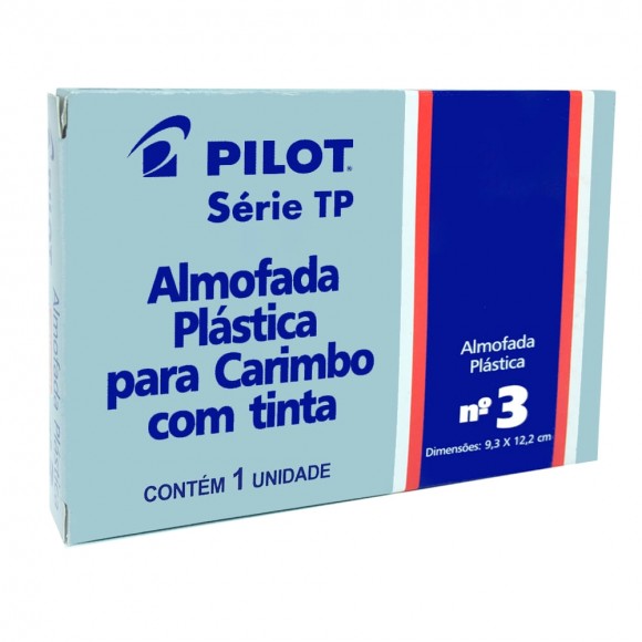 ALMOFADA P/ CARIMBO PILOT Nº 03 VERMELHA COM TAMPA PLASTICA