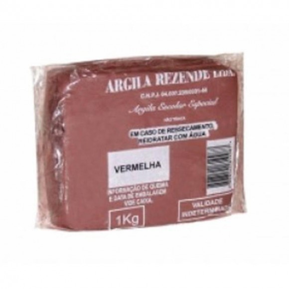 ARGILA ESCOLAR REZENDE VERMELHA 1KG