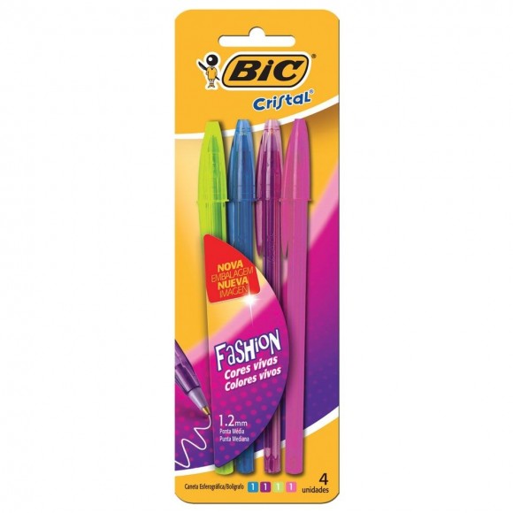 CANETA BIC 4 CORES FASHION