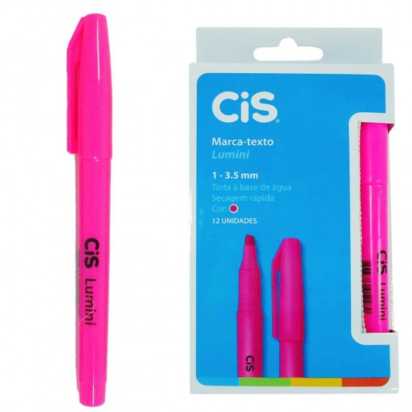 MARCA TEXTO CIS LUMINI ROSA CX/12