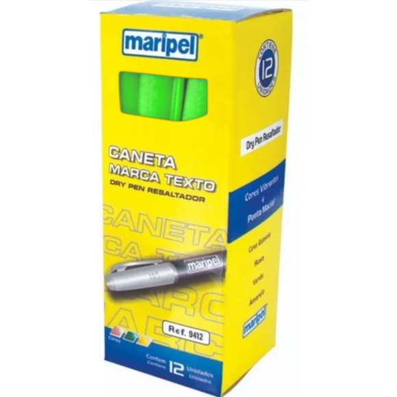 MARCA TEXTO MARIPEL DRY PEN VERDE CX/12