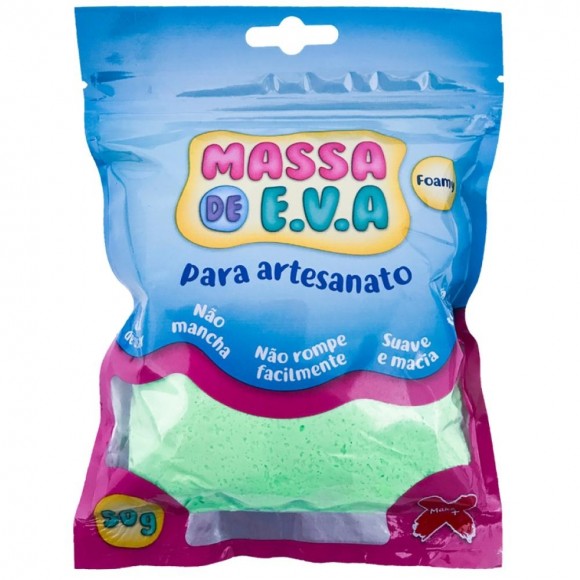 MASSA DE EVA FLOCOS MAKE+ VERDE CLARO 50G