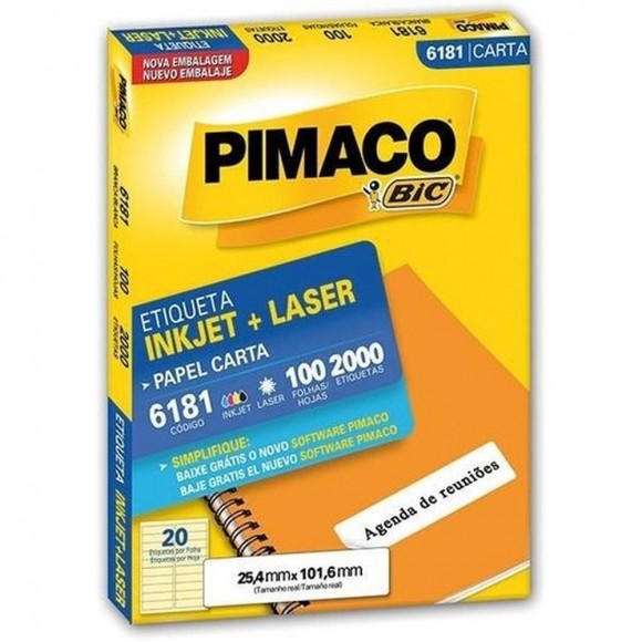 ETIQUETA INKJET/LASER PIMACO CARTA 6181 - AVULSA