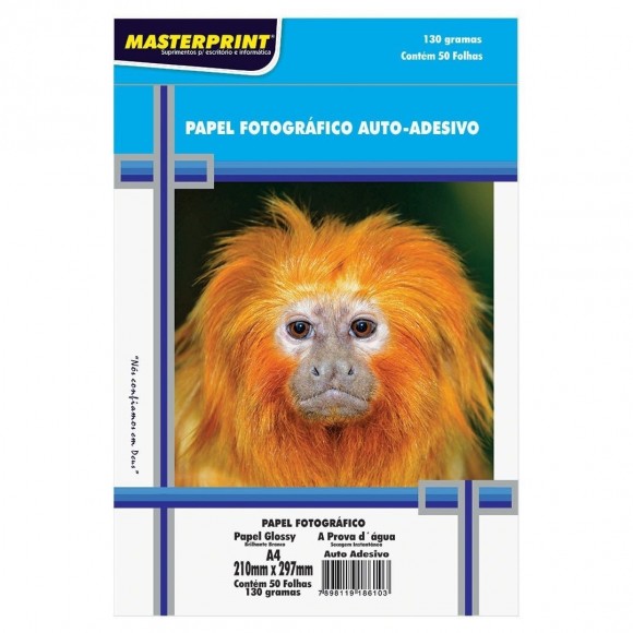 PAPEL FOTOGRAFICO INKJET MASTERPRINT A4 130G AUTO ADESIVO