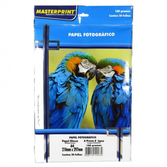 PAPEL FOTOGRAFICO INKJET MASTERPRINT A4 180G