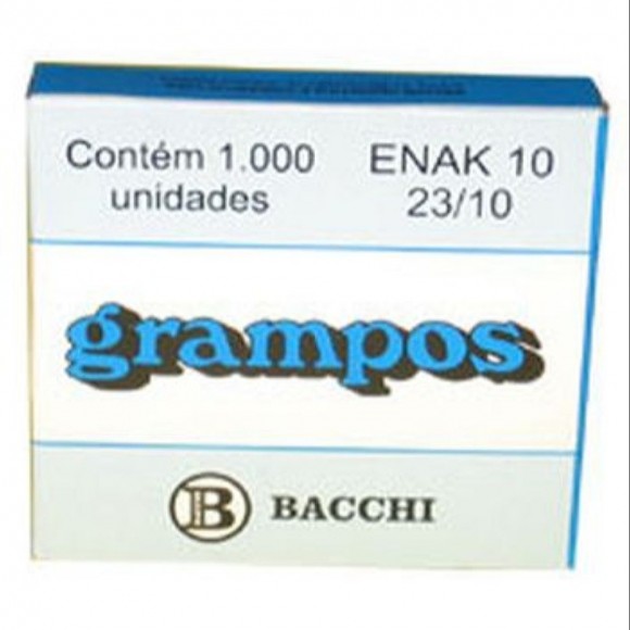 GRAMPO PARA GRAMPEADOR BACCHI GALVANIZADO ENAK 23/10 1000UN