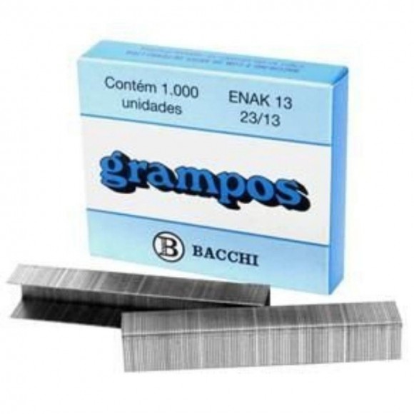 GRAMPO PARA GRAMPEADOR BACCHI GALVANIZADO ENAK 23/13 1000UN