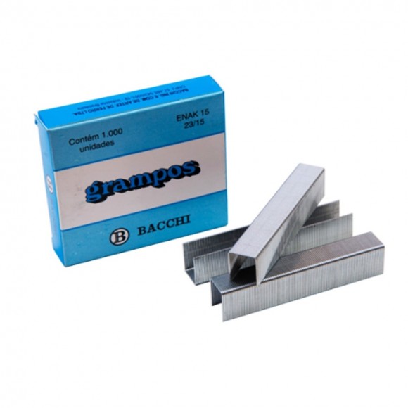 GRAMPO PARA GRAMPEADOR BACCHI GALVANIZADO ENAK 23/15 1000UN