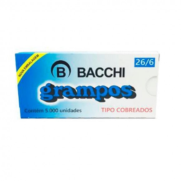 GRAMPO PARA GRAMPEADOR BACCHI COBREADO 26/6 5000UN