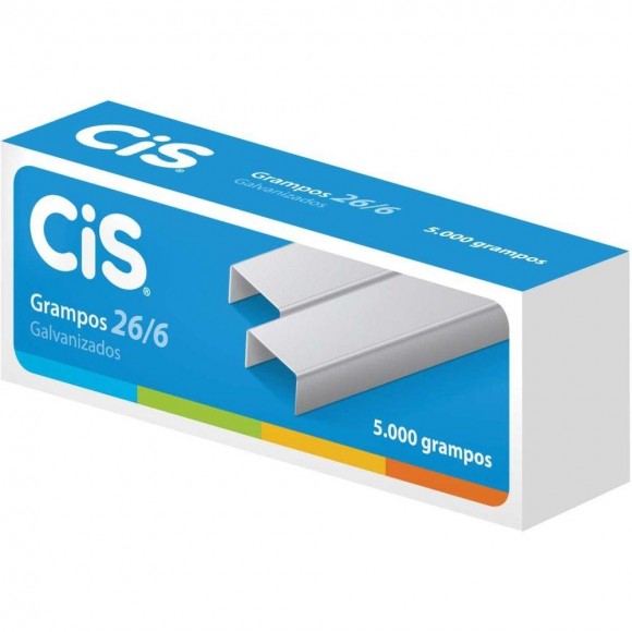 GRAMPO PARA GRAMPEADOR CIS GALVANIZADO 26/6 5000UN