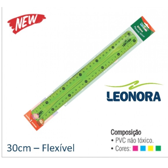 REGUA LEO&LEO 30CM FLEXIVEL VERDE