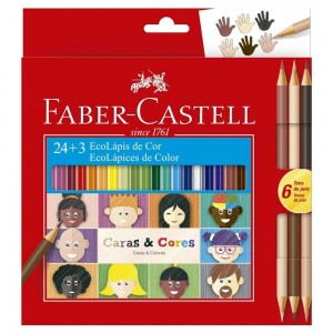 LAPIS DE COR FABER CASTELL 24+3 CORES CA...