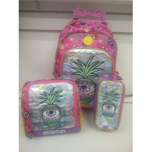 KIT MOCHILA CHENSON+LANCHEIRA+ESTOJO ABA...