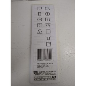 BLOCO DE FICHA M. MARCHETTI P/SORVETE