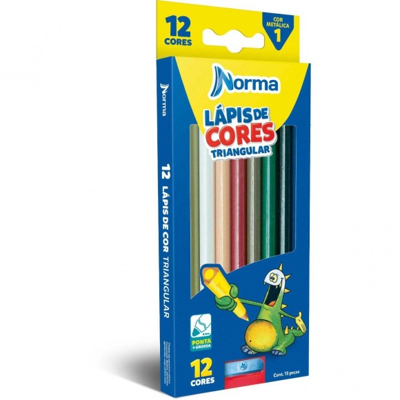 LAPIS DE COR NORMA 12 CORES TRIANGULAR