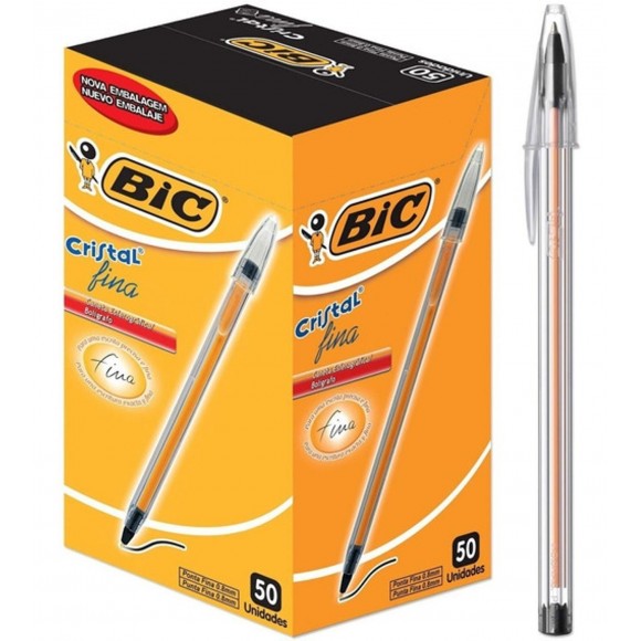 CANETA BIC FINA PRETA