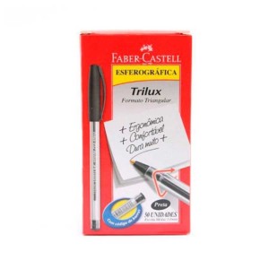 CANETA FABER CASTELL TRILUX MEDIA PRETA ...