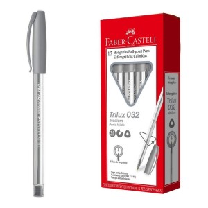 CANETA FABER CASTELL TRILUX MEDIA PRATA ...