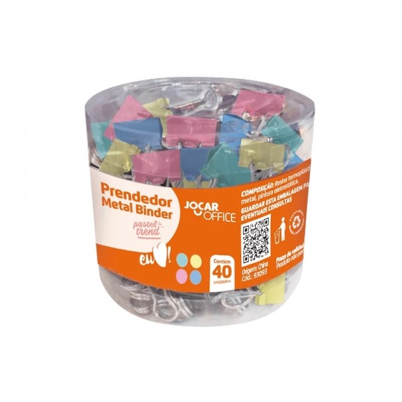 PRENDEDOR DE PAPEL JOCAR 19MM COLORIDO