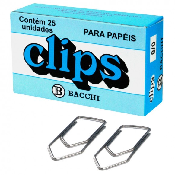 CLIPS GALVANIZADO BACCHI 25UN 8/0 CX/10