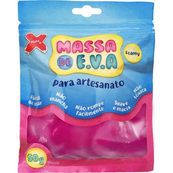 MASSA DE EVA FLOCOS MAKE+ PINK 50G