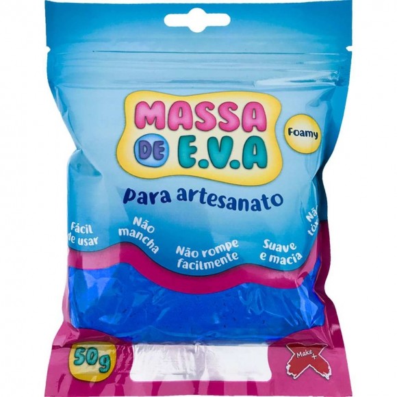 MASSA DE EVA MAKE+ 50G AZUL ESCURO