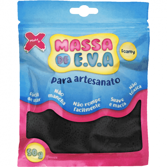 MASSA DE EVA MAKE+ 50G PRETO