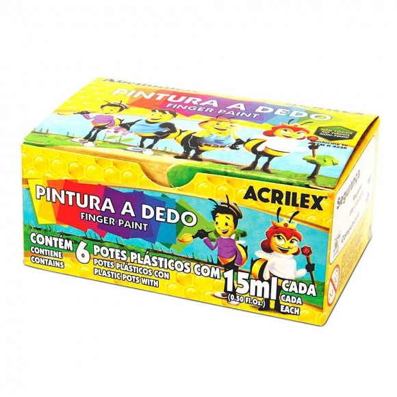 TINTA PARA PINTURA DEDO MARIPEL 6 CORES