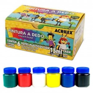 TINTA PARA PINTURA DEDO MARIPEL 6 CORES