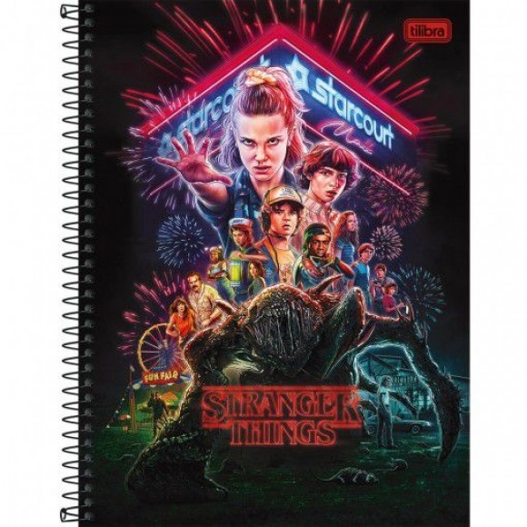 CADERNO 10X1 CAPA DURA 2021 STRANGER THINGS 160FLS.