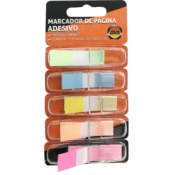 BLOCO MARCADOR DE PAGINA LEONORA ADESIVO 5 CORES 44MMX12MM