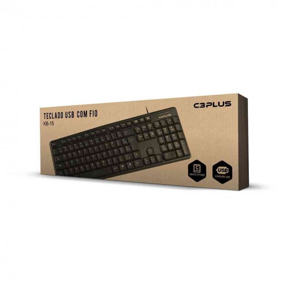 TECLADO C3TECH KB15 USB PADRAO PRETO