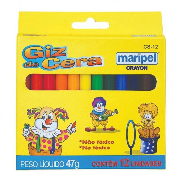 GIZ DE CERA MARIPEL GIZINHO 12 CORES CX/12 UNID