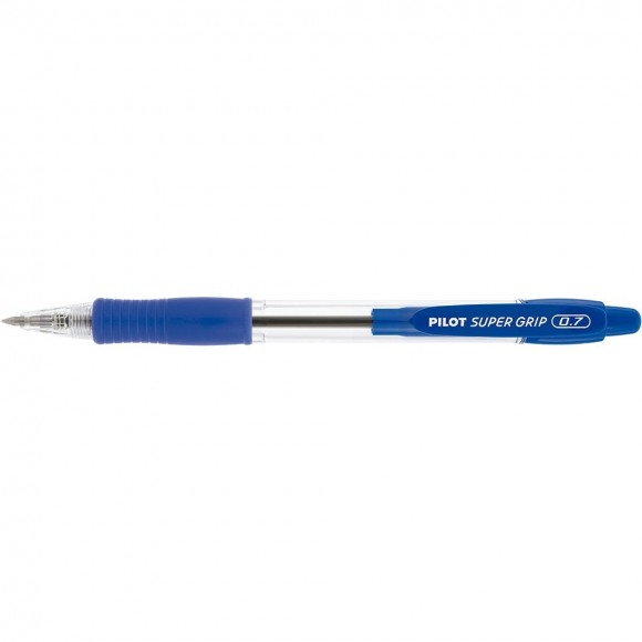 CANETA PILOT SUPER GRIP 0.7MM AZUL CX/12