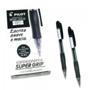 CANETA PILOT SUPER GRIP 1.0MM PRETA CX/1...