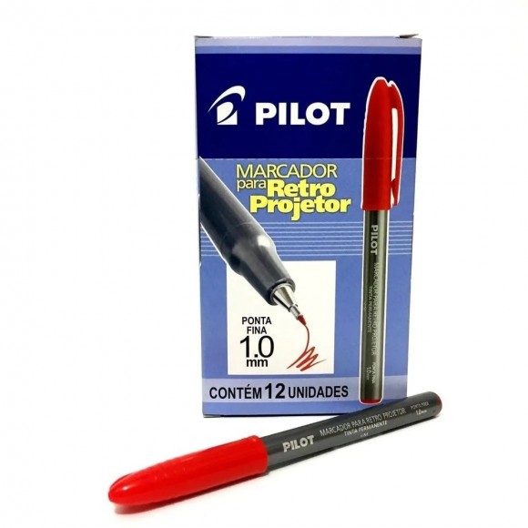 CANETA RETROPROJETOR PILOT 1.0MM VERMELHA CX/12