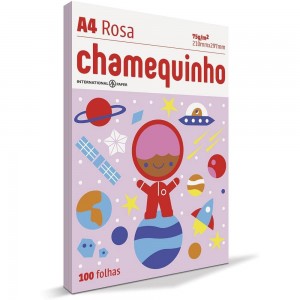 PAPEL SULFITE A4 75G CHAMEQUINHO ROSA 10...