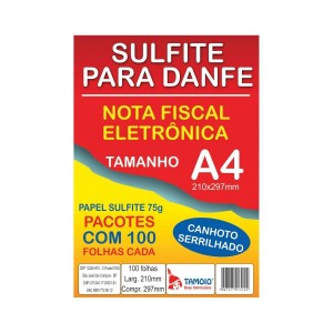 PAPEL SULFITE A4 PARA DANFE TAMOIO SERRI...